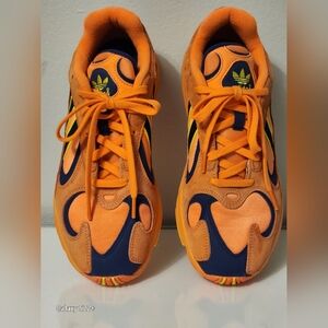 ADIDAS YOUNG 1. HI - RES ORANGE LOW TOP SHOES NAVY BLUE MEN'S SIZE 9